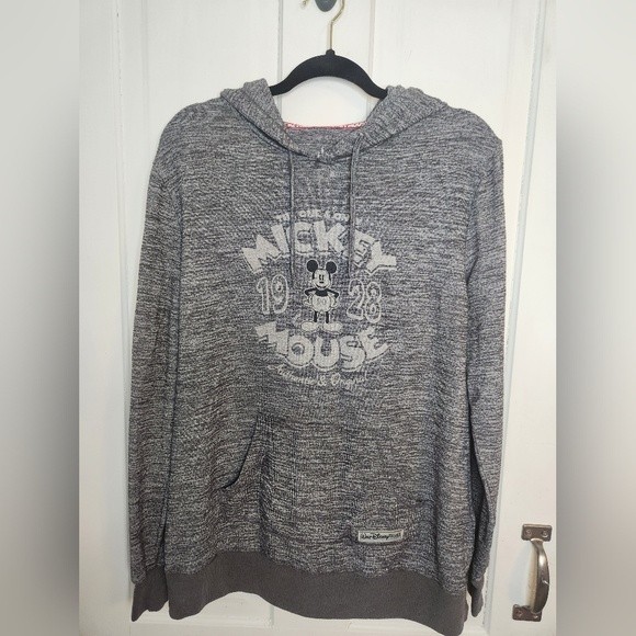 Disney Tops - Disney Parks Retro Pullover Hoodie Sweatshirt Gray Size Large